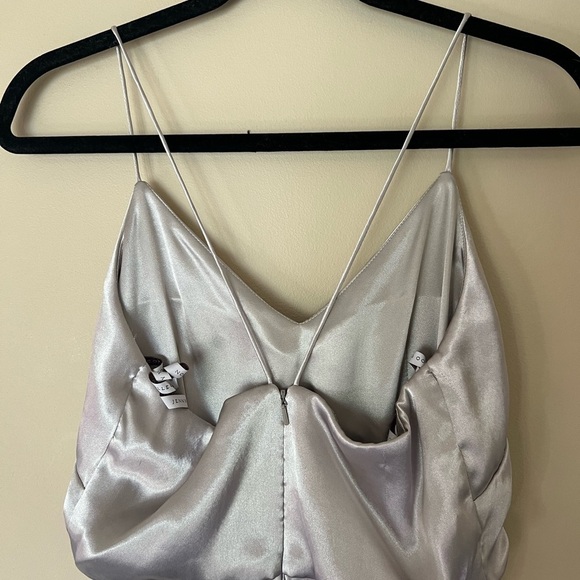 BHLDN exclusive Jenny Yoo Silver Satin Gown - Picture 10 of 15